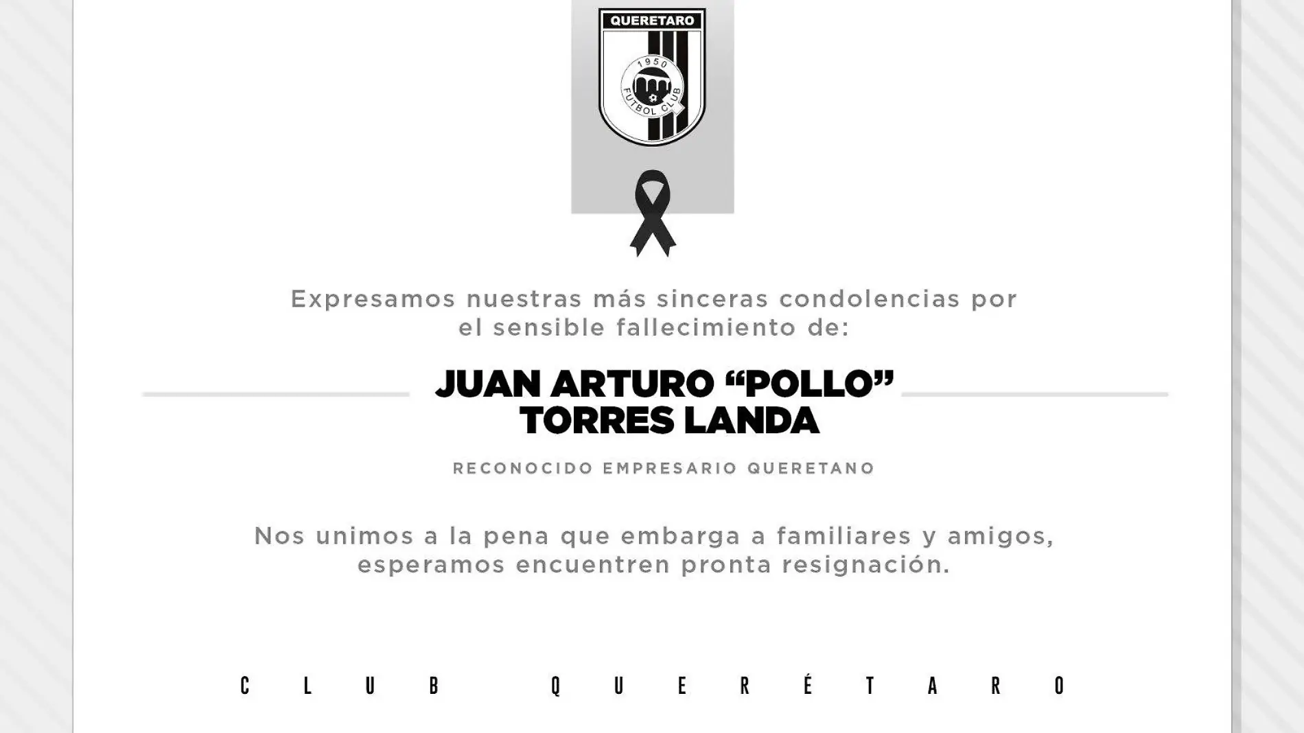 Condolencias Torres Landa